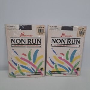 VTG Perspective Non Run Sheer Pantyhose Taupe Size A Denier 2 Pairs NOS 115HR